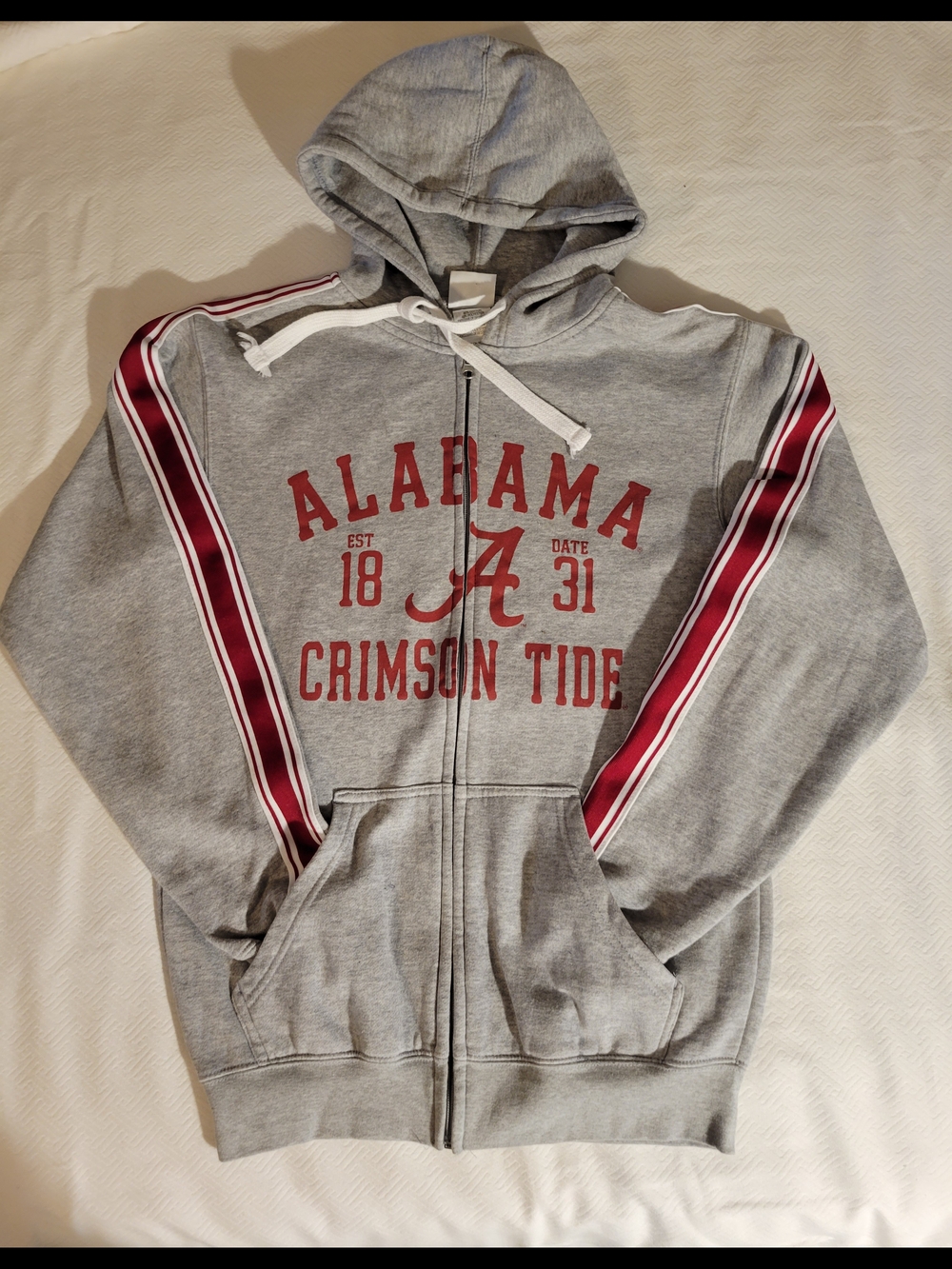 Alabama Crimson Tide Gray & Crimson Varsity Zip Hoodie